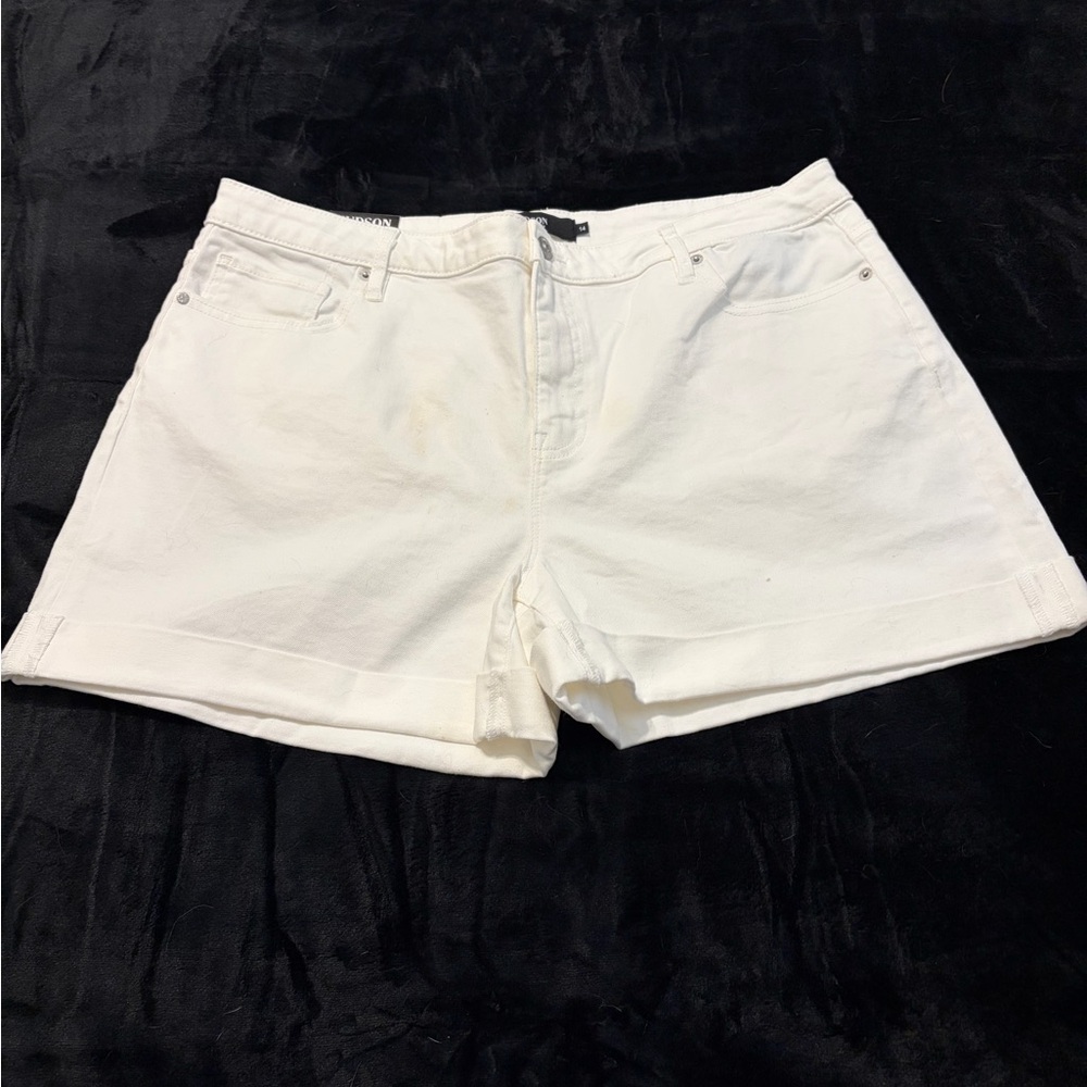 Hudson White Denim Shorts